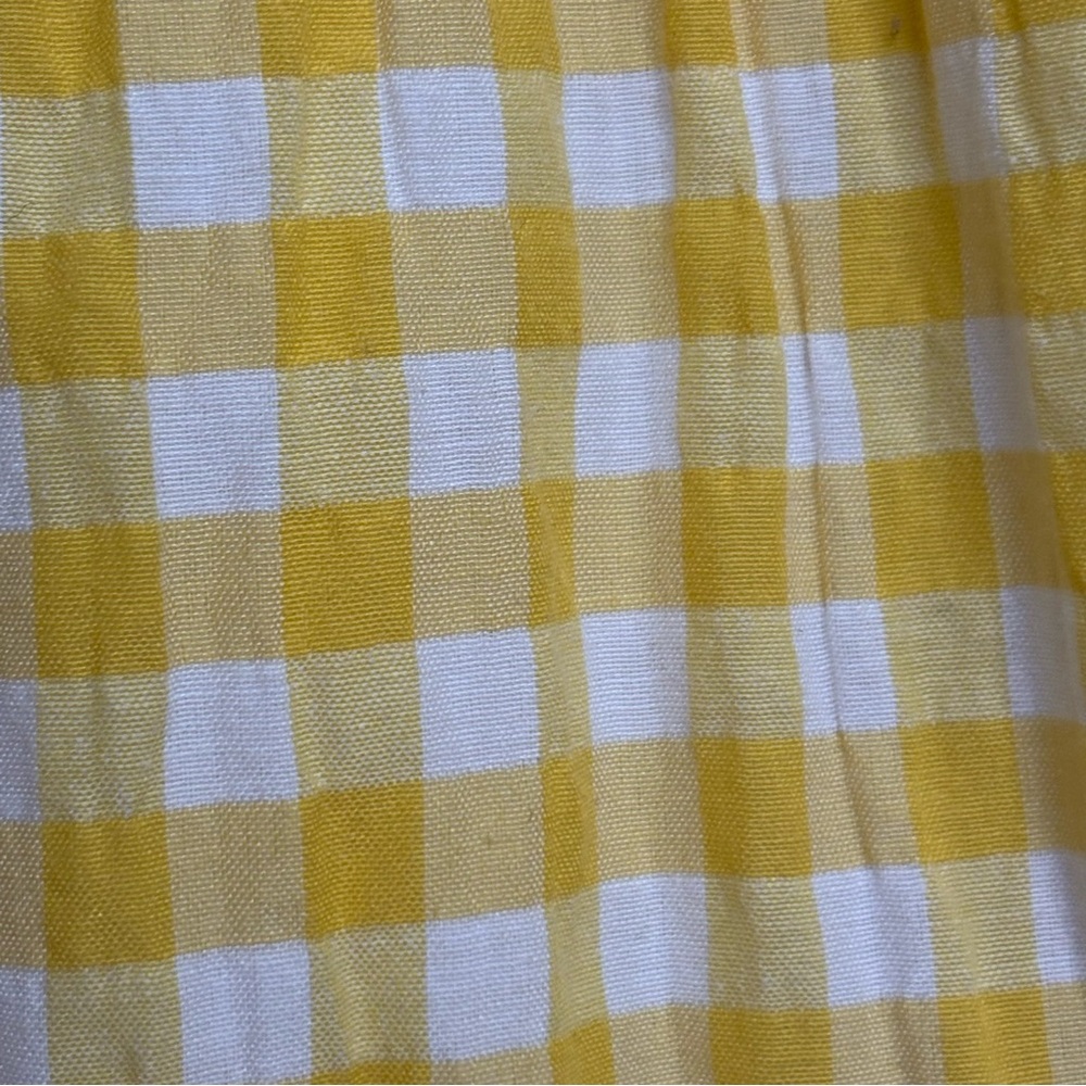 Maggy London Yellow Gingham Tiered Ruffle Sleeve‎ Dress Spring Classic - Picture 5 of 8